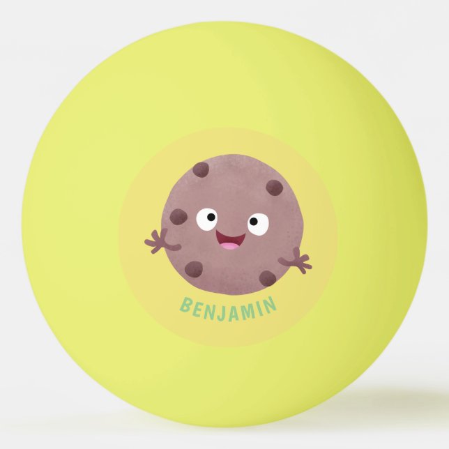 Niedlicher Smart-Schokolade-Chip-Cartoon Tischtennisball (Vorderseite)