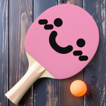 Niedlicher Smiley Light Pink Ping Pong Paddel