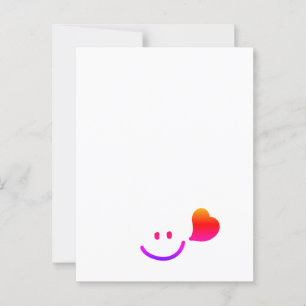 Niedlicher Smiley mit dem Herzen - Minimalistische Postkarte