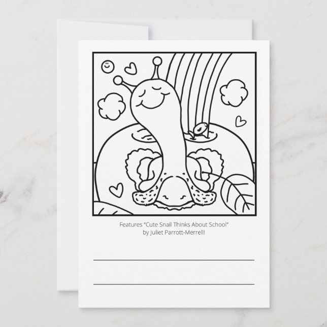 Niedlicher Snail Teacher Vielen Dank Karte (Rückseite)