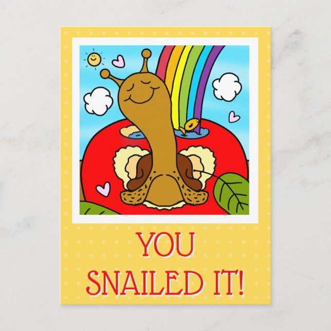 Niedlicher Snail Teacher Vielen Dank Postkarte (Vorderseite)
