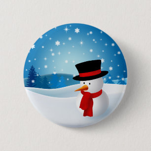 Niedlicher Snowman-Knopf Button