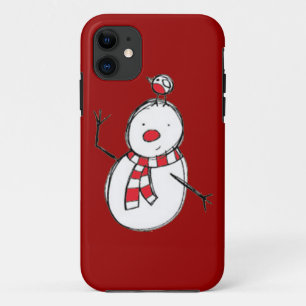 Niedlicher Snowman mit Bird iPhone 5 Fall title_seo2