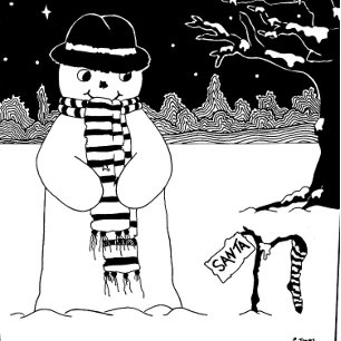 Niedlicher Snowman schwarzes u. weißes Schürze