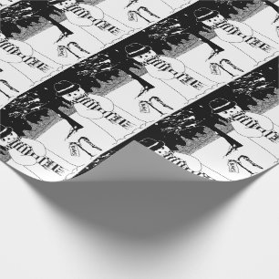 Niedlicher Snowman Schwarzweiss-Weihnachtsentwurf Geschenkpapier