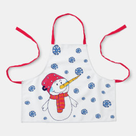 Niedlicher Snowman Snowflake Zeichnend Winterkids Schürze