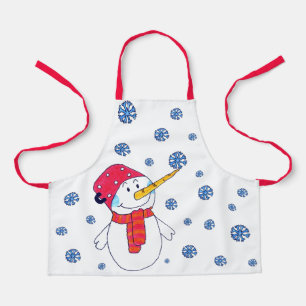 Niedlicher Snowman Snowflake Zeichnend Winterkids Schürze