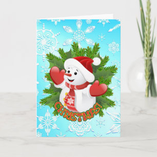 Niedlicher Snowman und Feiertagskarte