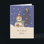 Niedlicher Snowman-Weihnachtspatensohn Feiertagskarte<br><div class="desc">Karte</div>