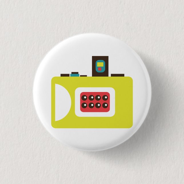 Niedlicher Sofortkamera (gelb)-Flair Button (Vorderseite)