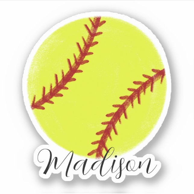 Niedlicher Softballname Aufkleber (Vorderseite)