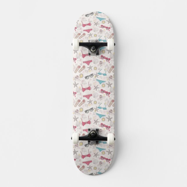 Niedlicher Sommer-abstraktes Muster Skateboard (Vorderseite)