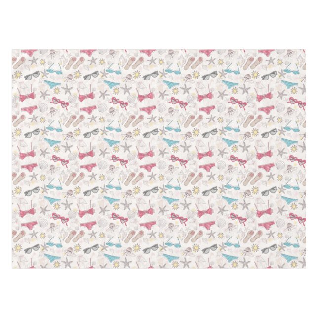 Niedlicher Sommer-abstraktes Muster Tischdecke (Vorderseite (Horizontal))