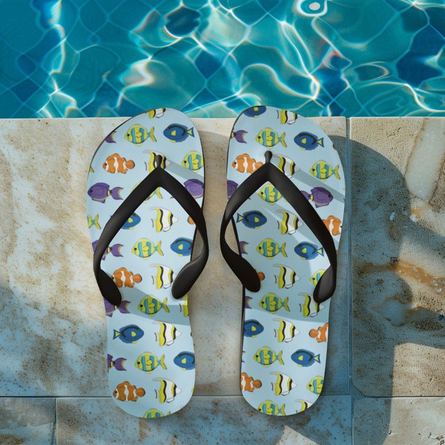 Niedlicher Sommer Beach Tropical Fish Muster Flip Flops (Flip Flops summer sandals with tropical fish pattern.)