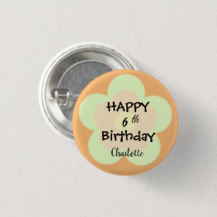 Niedlicher Sommer Daisy Blume Blütenverlauf Geburt Button