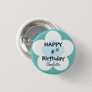 Niedlicher Sommer Daisy Blume Blütenverlauf Geburt Button