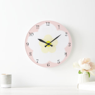 Niedlicher Sommer Daisy Blume Blütenverlauf Geburt Große Wanduhr