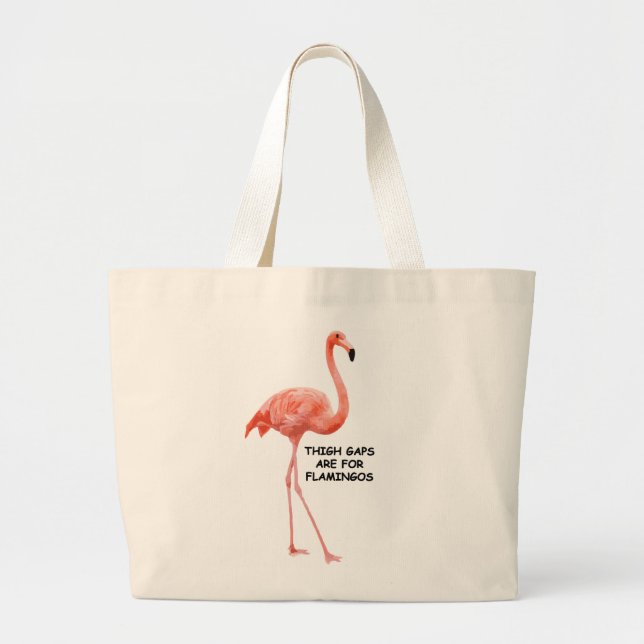Niedlicher Sommer Inspiration rosa Flamingo Jumbo Stoffbeutel (Vorne)