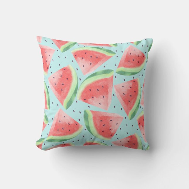 Niedlicher Sommer Kawaii Watercolor Kissen (Vorderseite)
