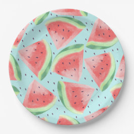 Niedlicher Sommer Kawaii Watercolor Pappteller