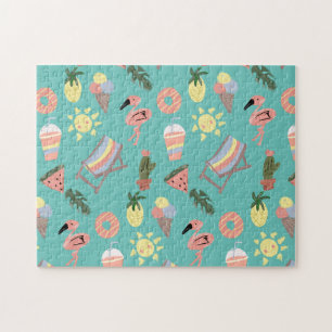 Niedlicher Sommer Thema tropische Flamingo Strand