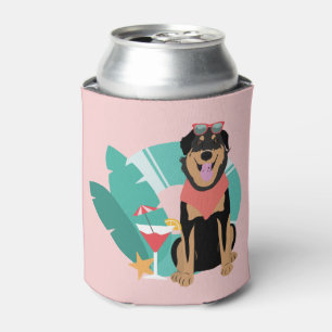 Niedlicher Sommerhund mit Sonnenbrille Dosenkühler