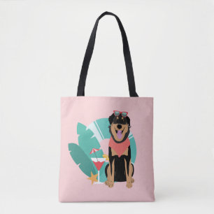 Niedlicher Sommerhund mit Sonnenbrille Tasche