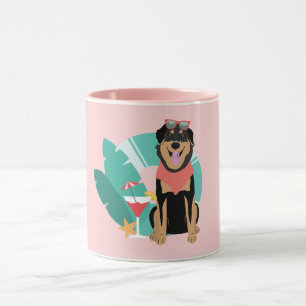 Niedlicher Sommerhund mit Sonnenbrille Tasse