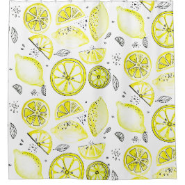 Niedlicher Sommerlemon Citrus Doodle Yellow Duschvorhang