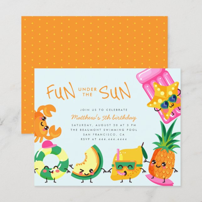 Niedlicher Sommerspass unter dem Sonnenschirm (Vorne/Hinten)