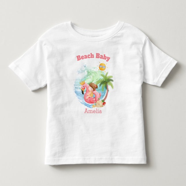 Niedlicher Sommerurlaub Name Beach Girl Kleinkind T-shirt (Vorderseite)