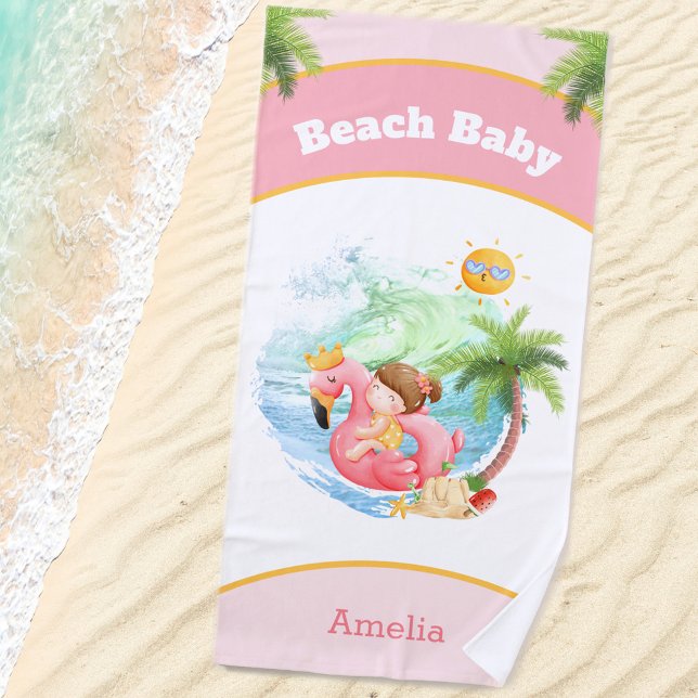 Niedlicher Sommerurlaub Name Beach Girl Strandtuch (Von Creator hochgeladen)