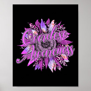 Niedlicher Sonnenblumen-Lila-Band Opioid-Überdosis Poster