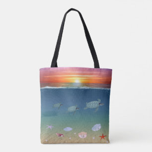 Niedlicher Sonnenuntergang im Ozean, Schwimmschild Tasche