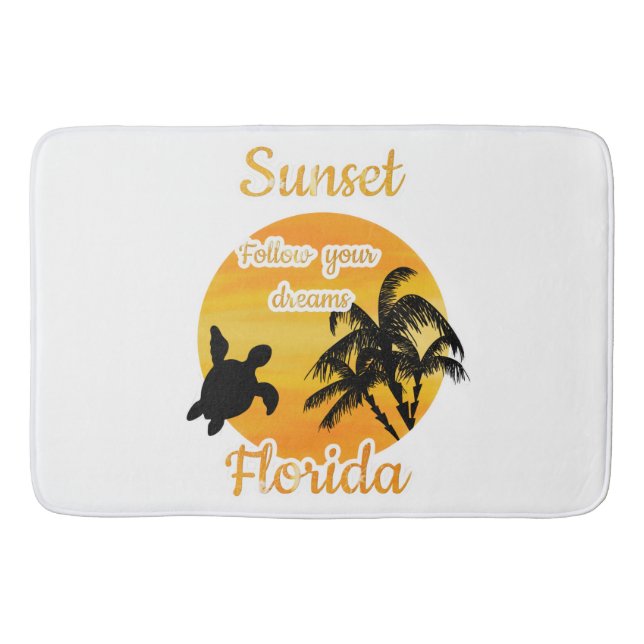 Niedlicher Sonnenuntergang in Florida Badematte (Vorderseite)