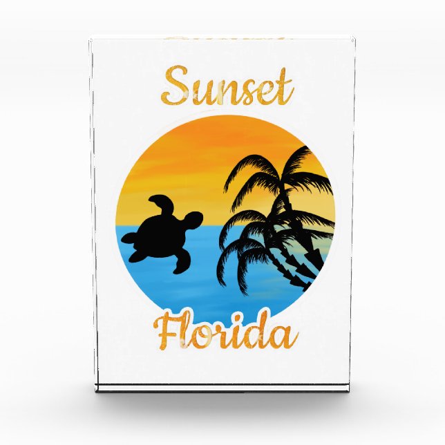Niedlicher Sonnenuntergang in Florida Fotoblock (Vorderseite)
