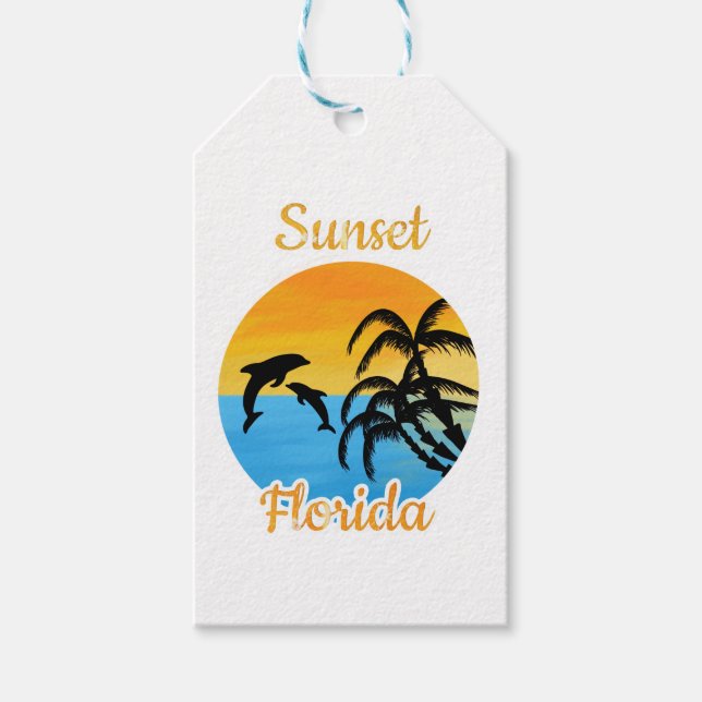 Niedlicher Sonnenuntergang in Florida Geschenkanhänger (Vorderseite)