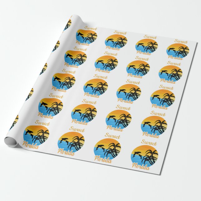 Niedlicher Sonnenuntergang in Florida Geschenkpapier (Ungerollt)