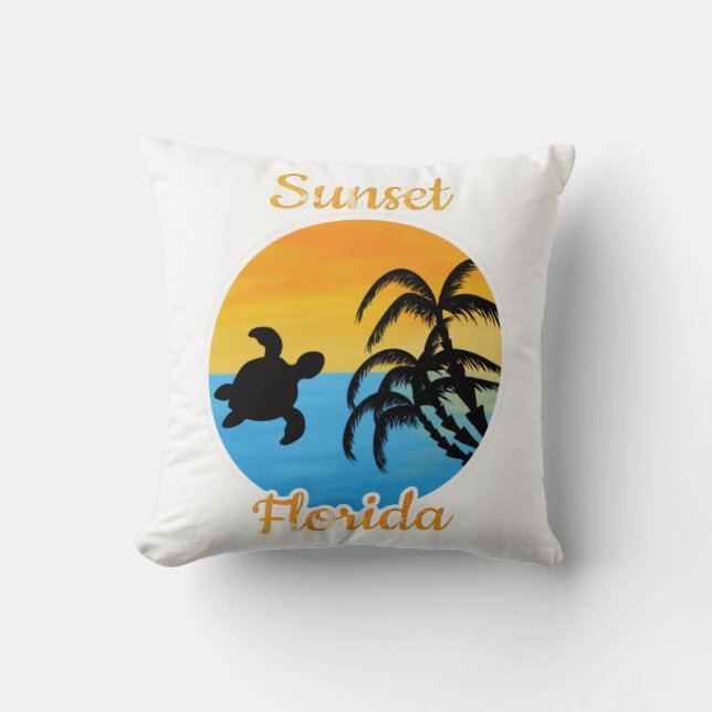 Niedlicher Sonnenuntergang in Florida Kissen (Vorderseite)