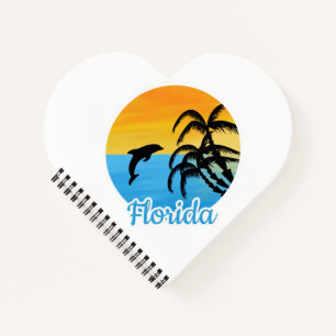 Niedlicher Sonnenuntergang in Florida mit Delphin Notizbuch
