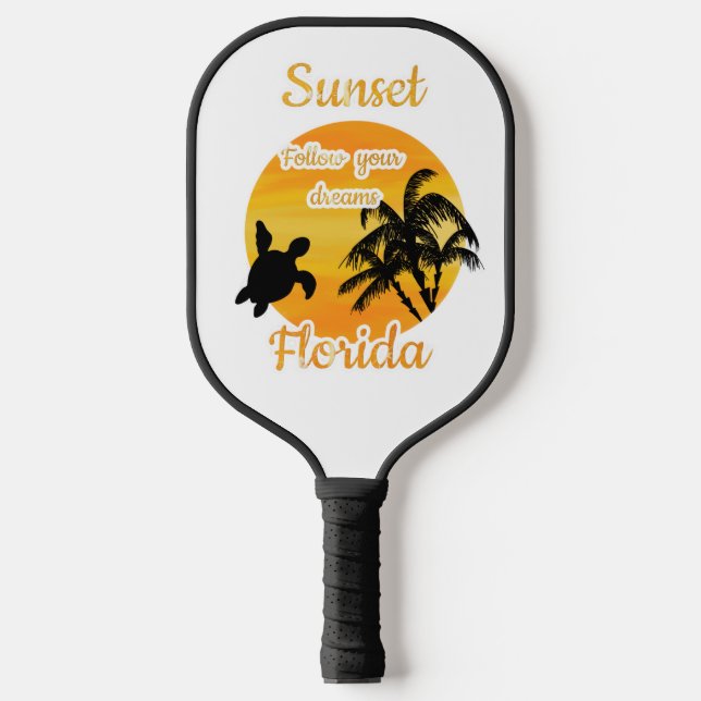 Niedlicher Sonnenuntergang in Florida Pickleball Schläger (Vorderseite)