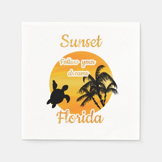 Niedlicher Sonnenuntergang in Florida Serviette (Vorderseite)