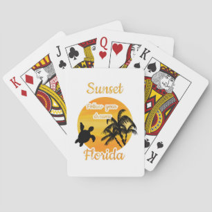 Niedlicher Sonnenuntergang in Florida Spielkarten