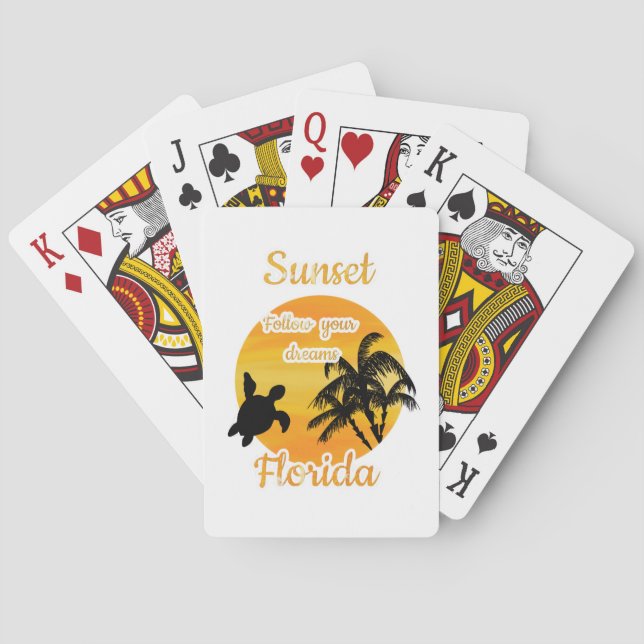 Niedlicher Sonnenuntergang in Florida Spielkarten (Rückseite)