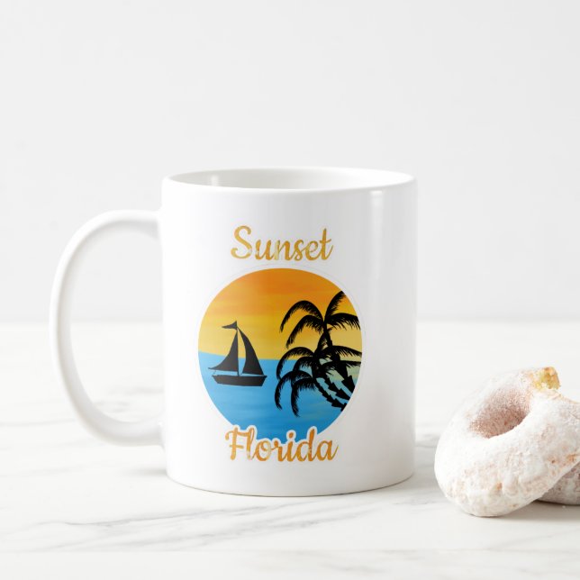 Niedlicher Sonnenuntergang in Florida Tasse (Mit Donut)