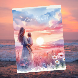 Niedlicher Sonnenuntergang mit Mama zum Muttertag