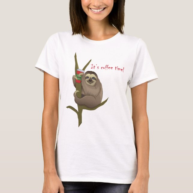 Niedlicher, sonniger Cartoon mit Zeichnend Kaffee- T-Shirt (Vorderseite)