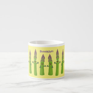 Niedlicher Spargel mit Gemüsetrio-Cartoon Espressotasse