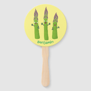 Niedlicher Spargel mit Gemüsetrio-Cartoon Fächer