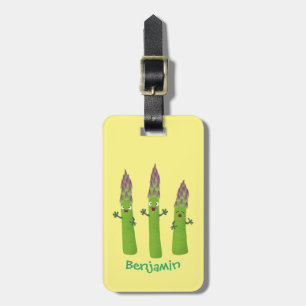 Niedlicher Spargel mit Gemüsetrio-Cartoon Gepäckanhänger